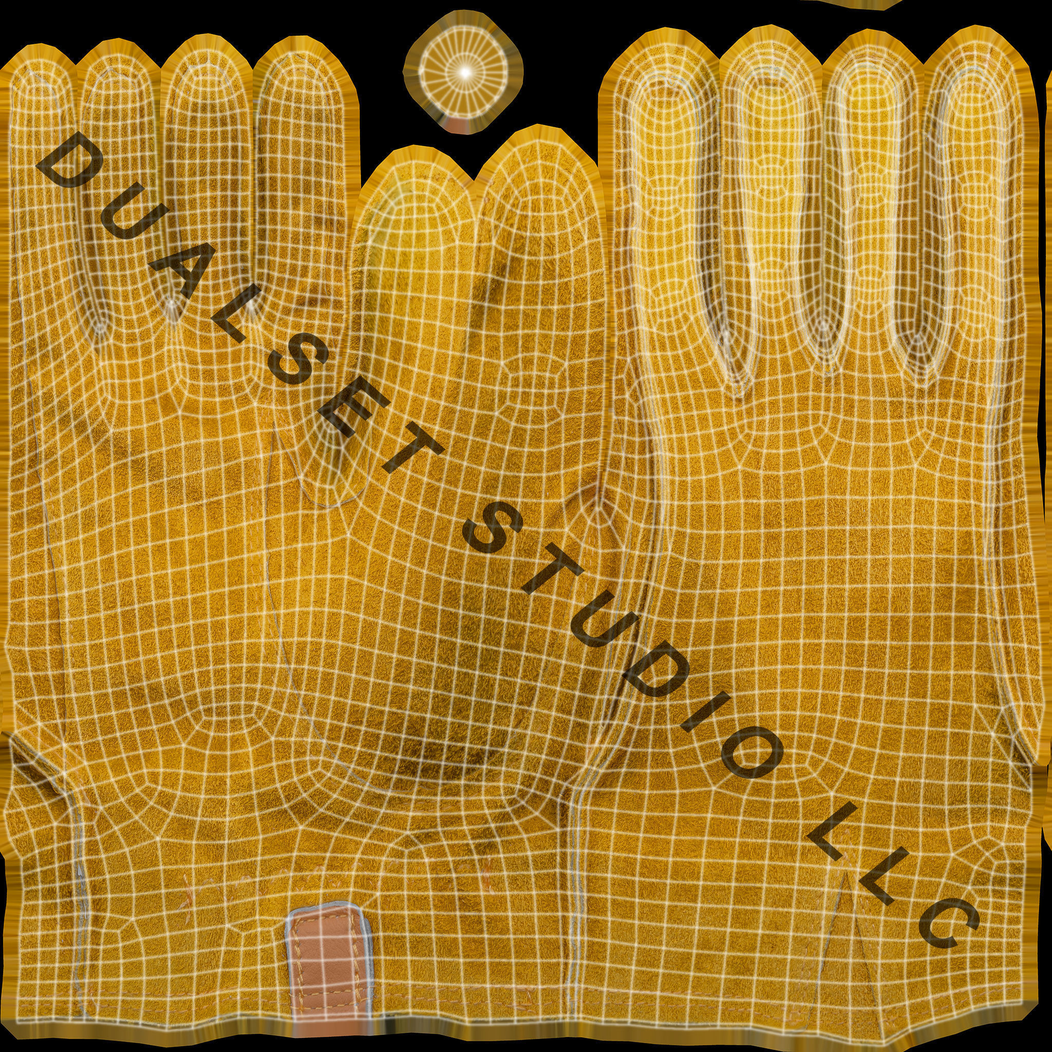 Worker Gloves 001 Low-poly 3D model_17