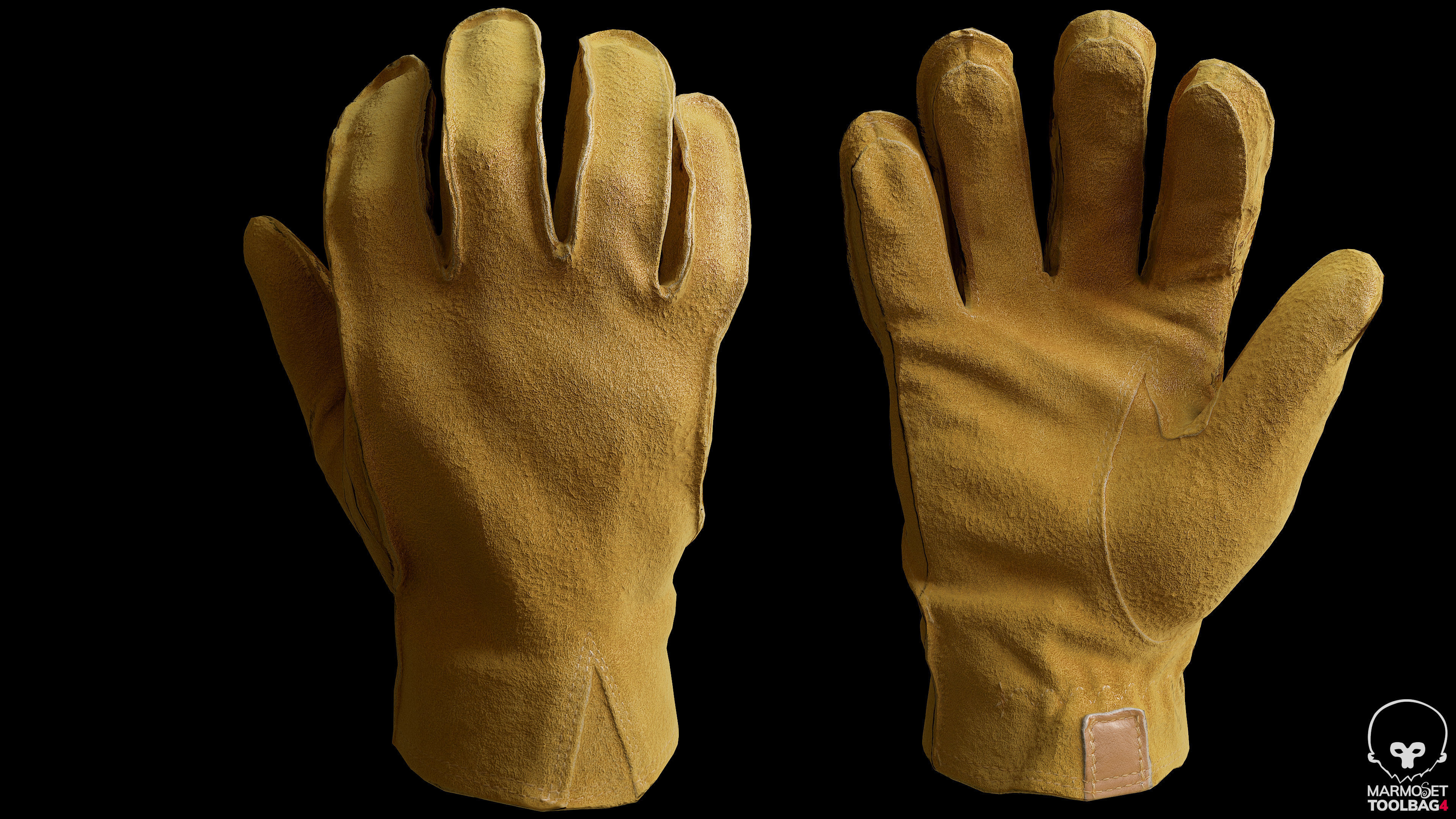 Worker Gloves 001 Low-poly 3D model_3