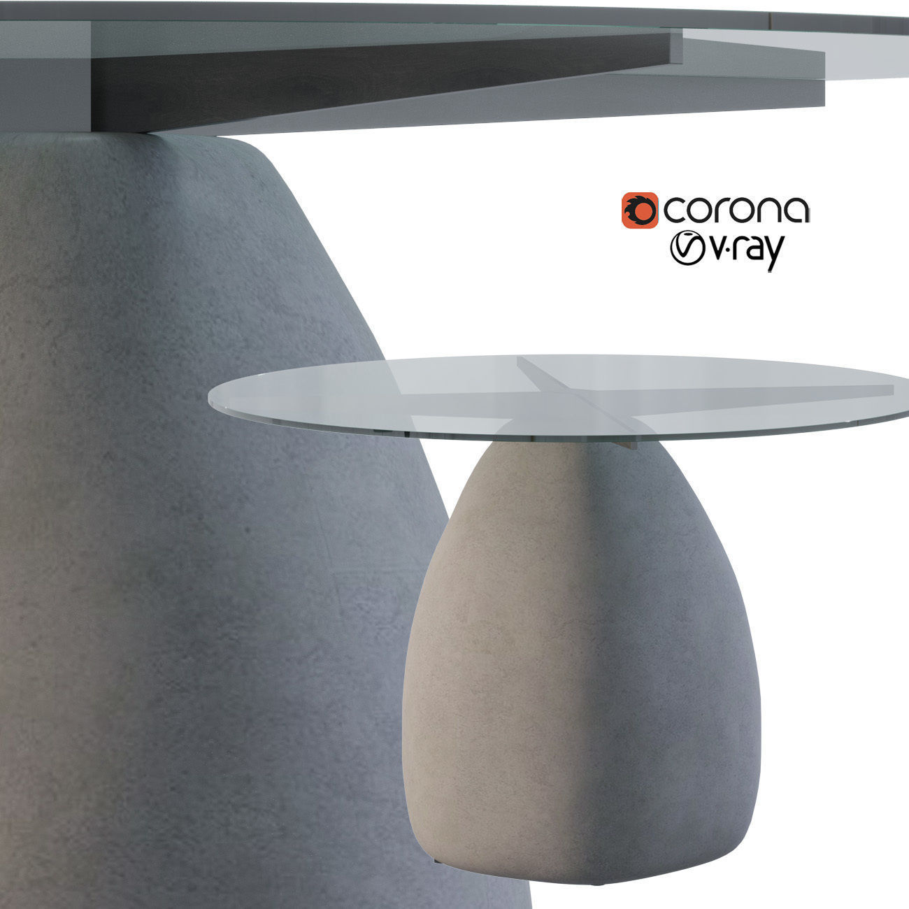 STONE GREY DINING TABLES CB2 3D model CGTrader