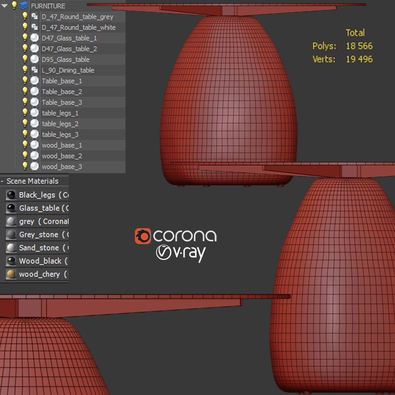 STONE GREY DINING TABLES CB2 3D model CGTrader