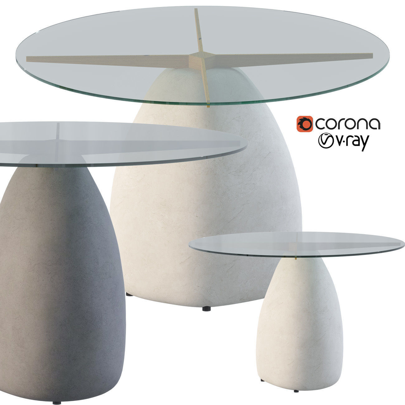 STONE GREY DINING TABLES CB2 3D model CGTrader