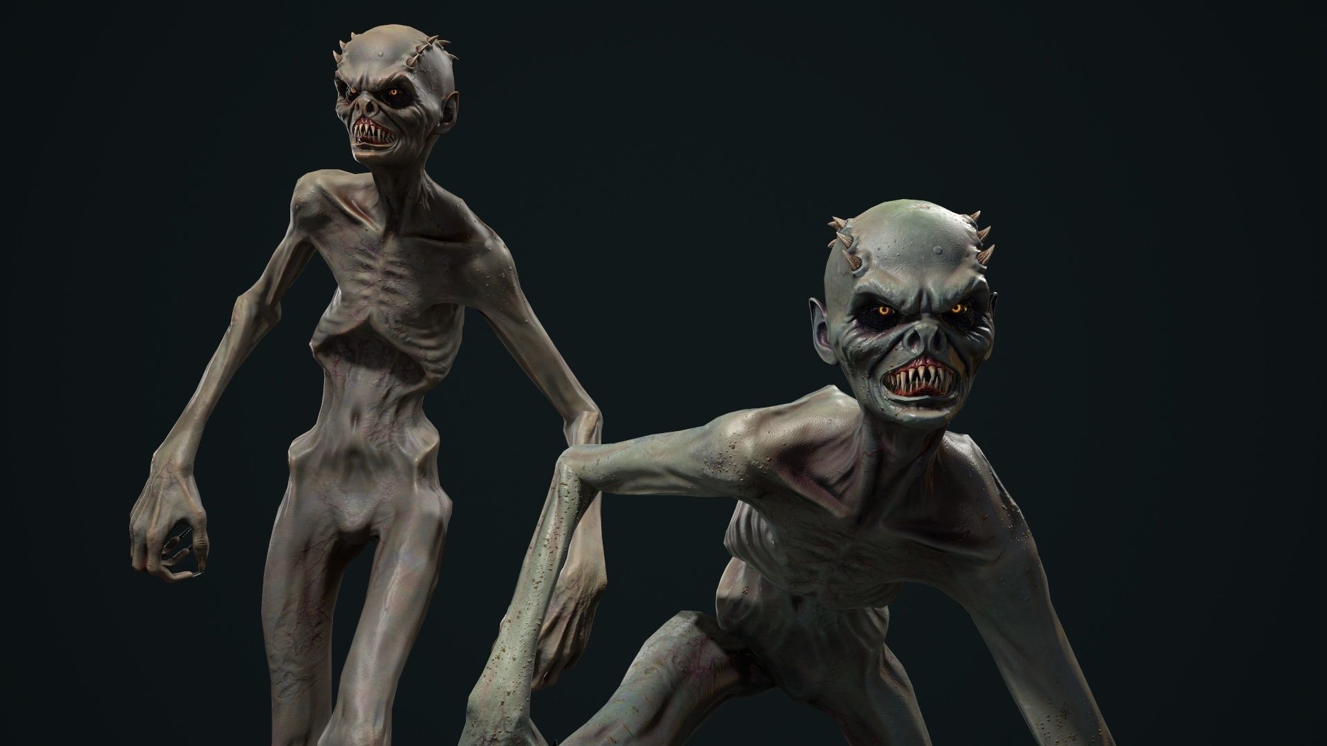 Mutant 1 group of people on chess board Low-poly 3D model_16