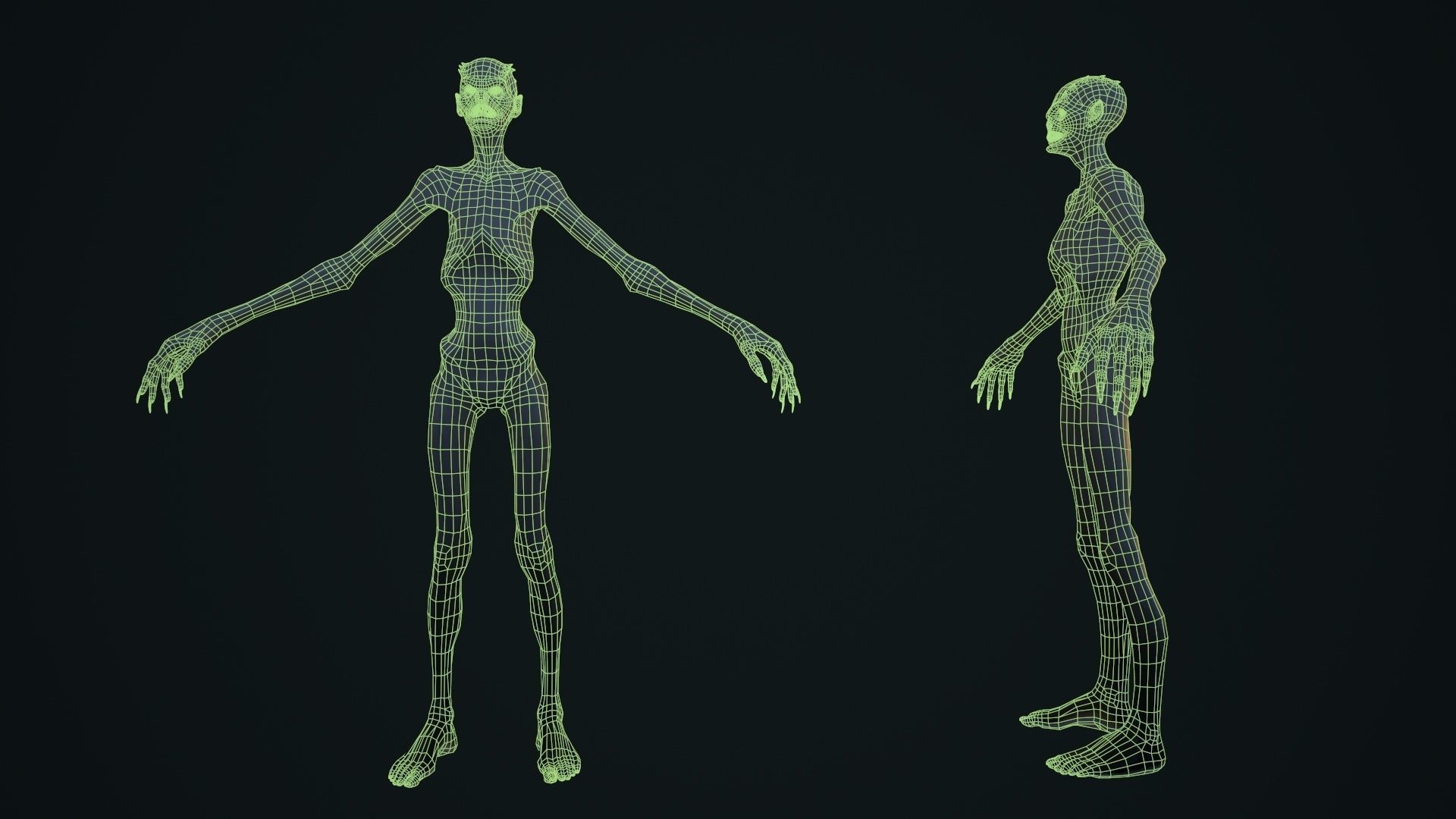 Mutant 1 group of people on chess board Low-poly 3D model_10