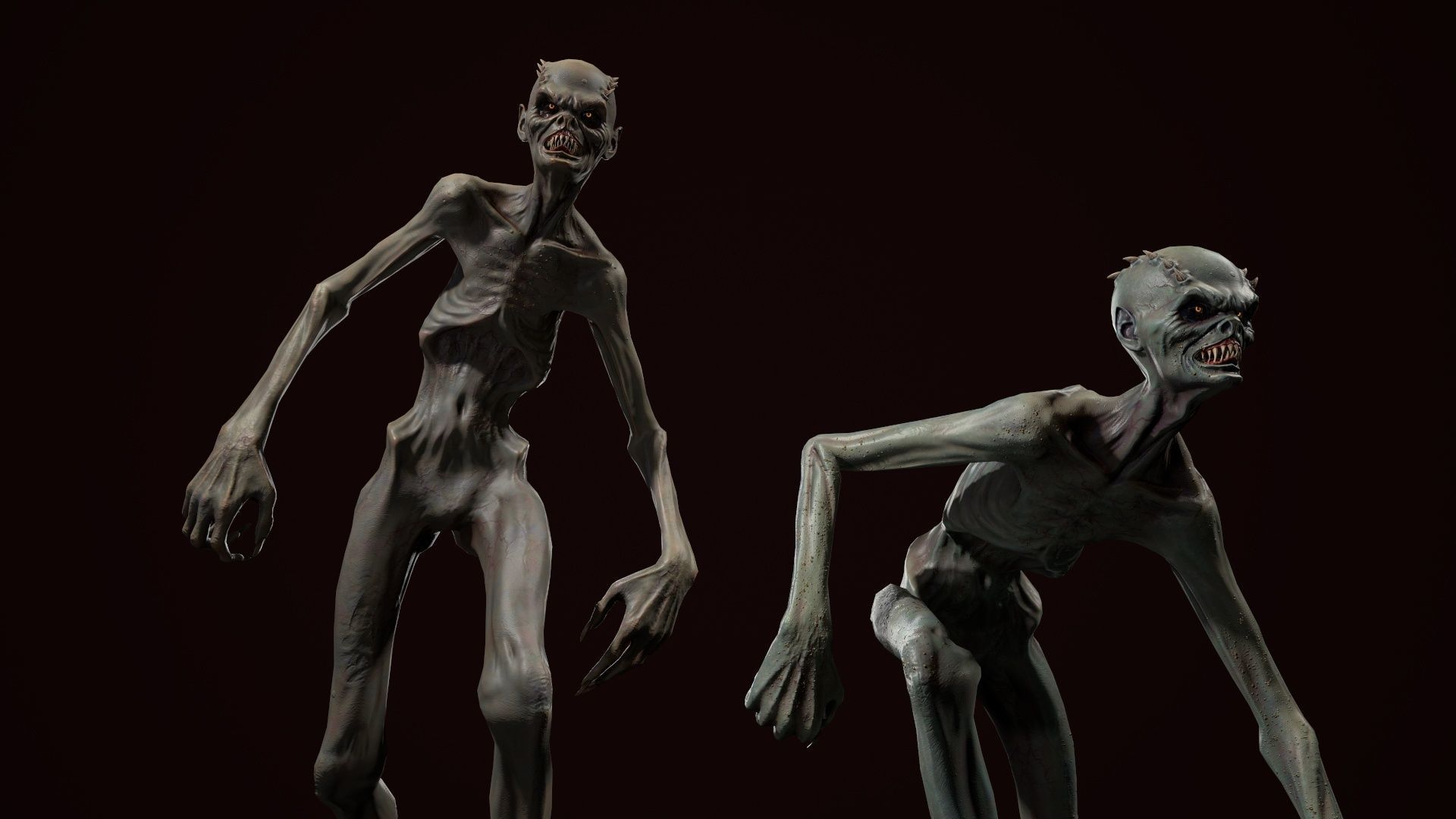 Mutant 1 group of people on chess board Low-poly 3D model_6