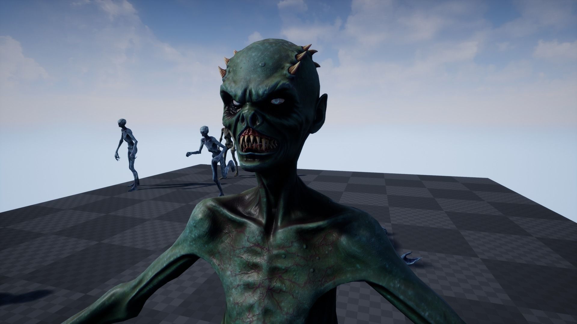 Mutant 1 group of people on chess board Low-poly 3D model_11