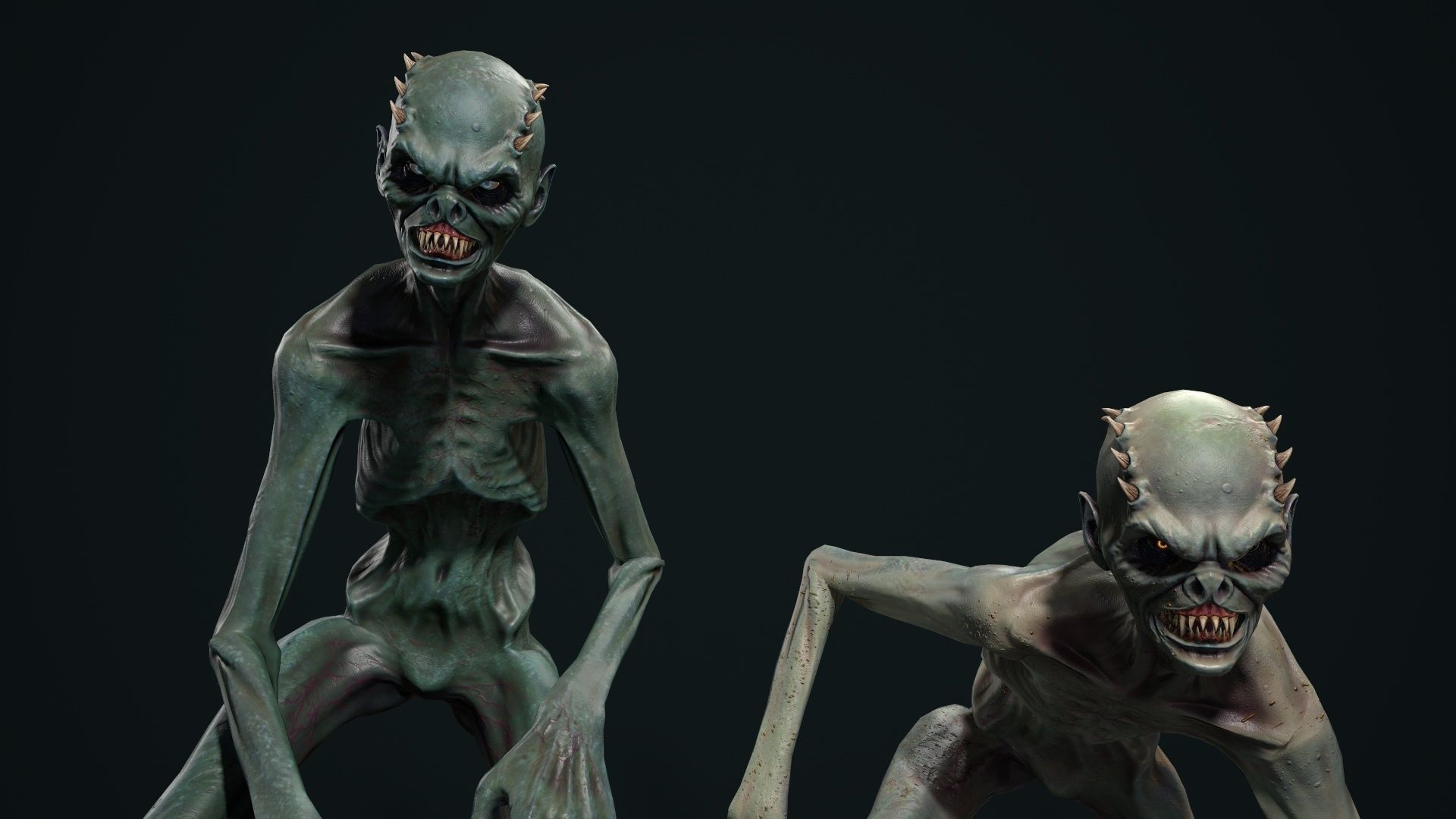 Mutant 1 group of people on chess board Low-poly 3D model_17