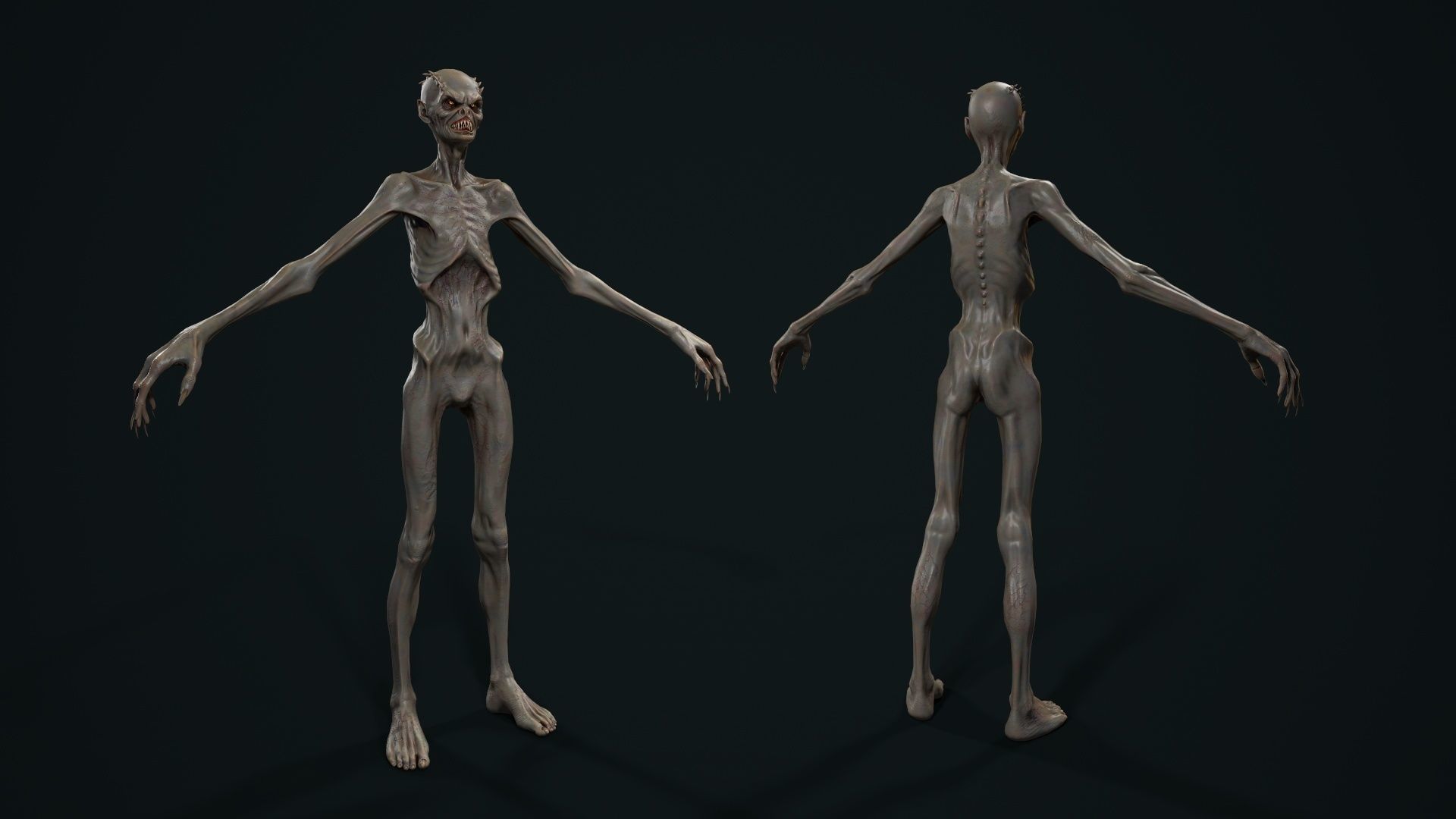 Mutant 1 group of people on chess board Low-poly 3D model_9