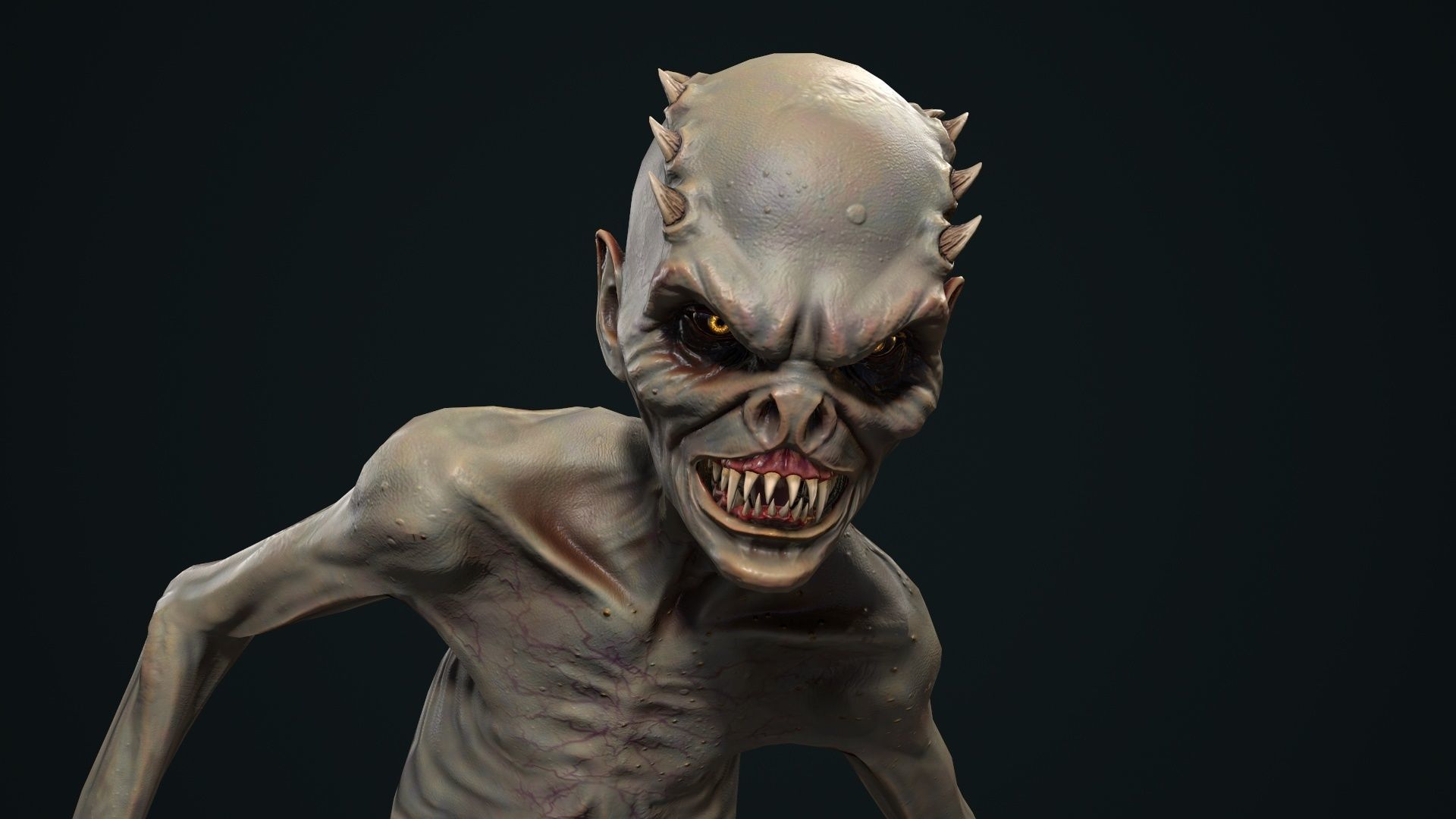 Mutant 1 group of people on chess board Low-poly 3D model_15