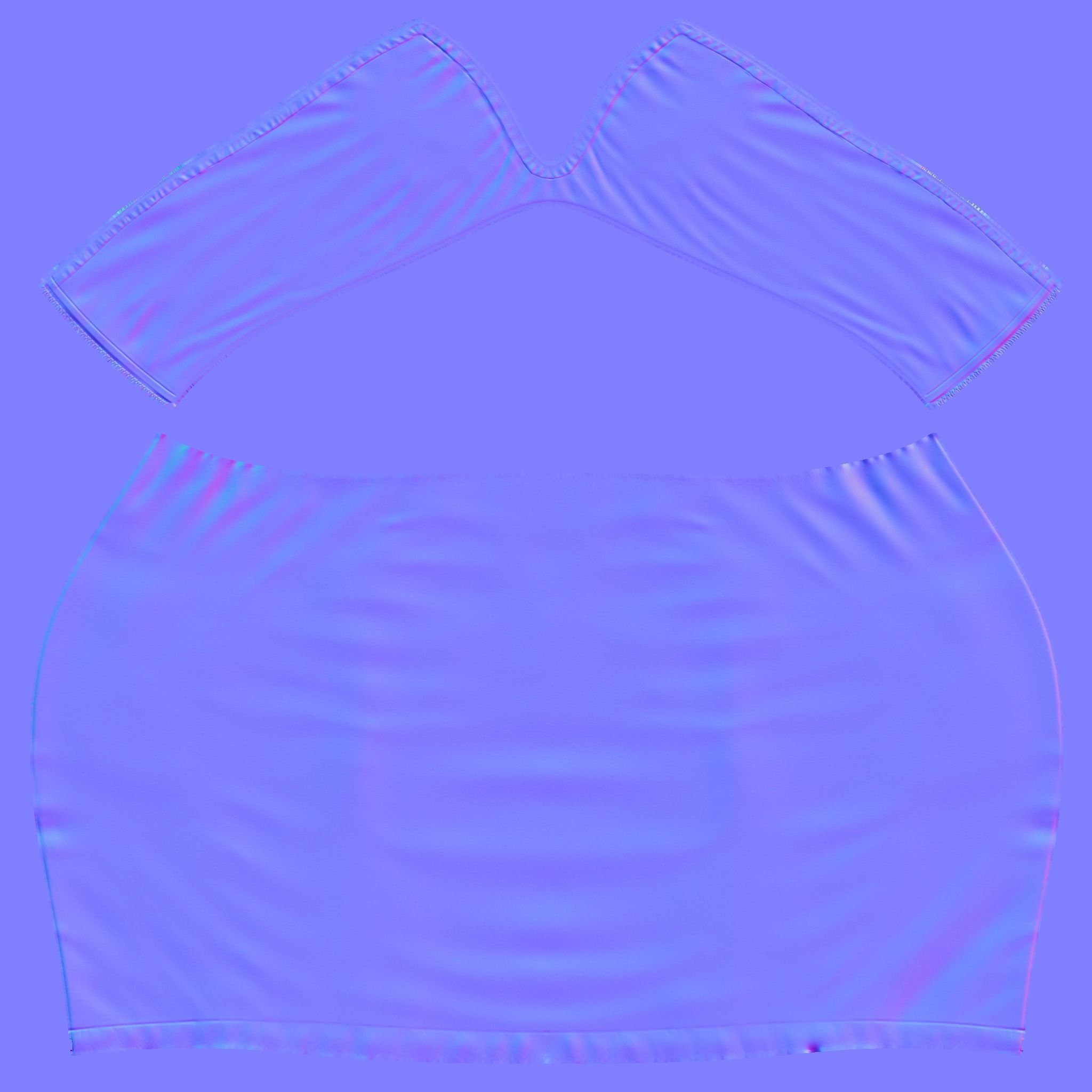 Leather V Top and Skirt Low-poly 3D model_5