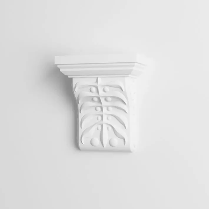 White Detailed Wall Ornament 3D model_0