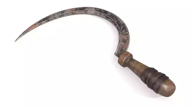 Old Rusty Sickle Low-poly 3D model