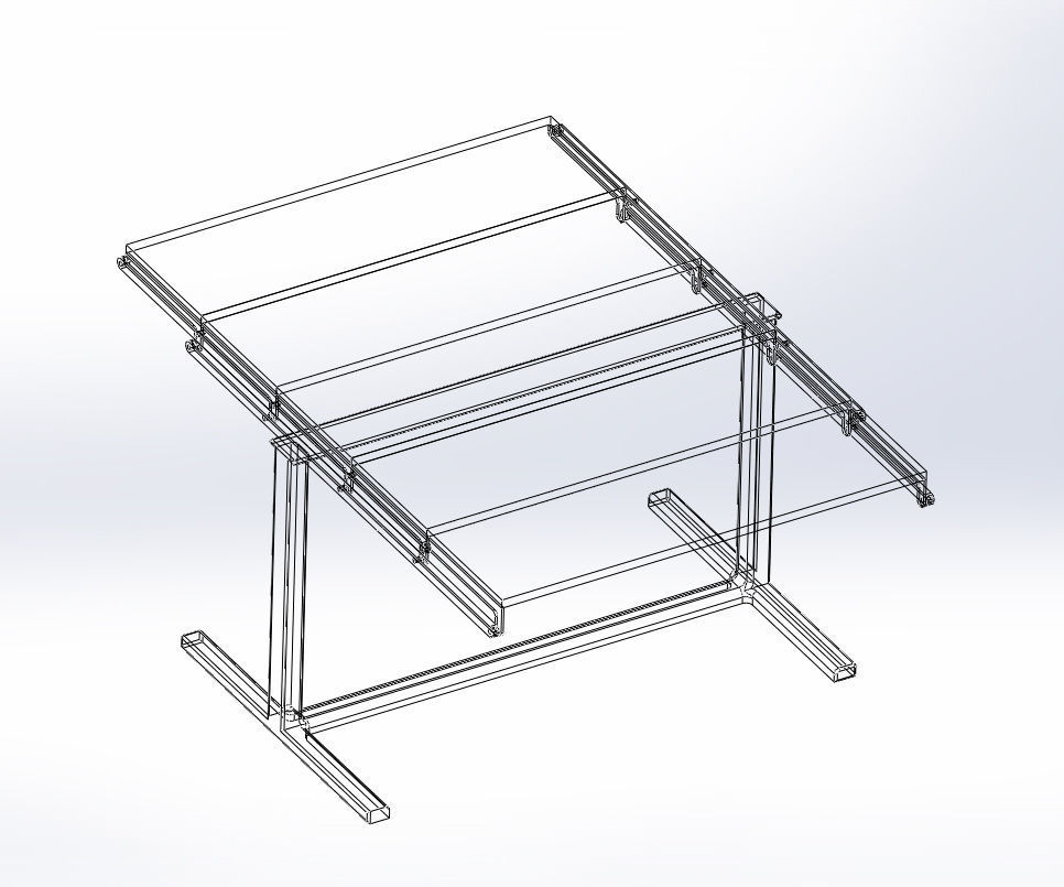 folding table 3D print model_4