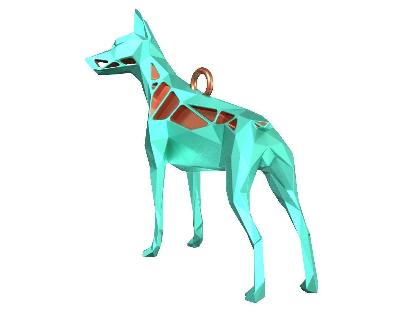 Animal Charm Doberman Pinscher Pose Pendant 3D print model_5