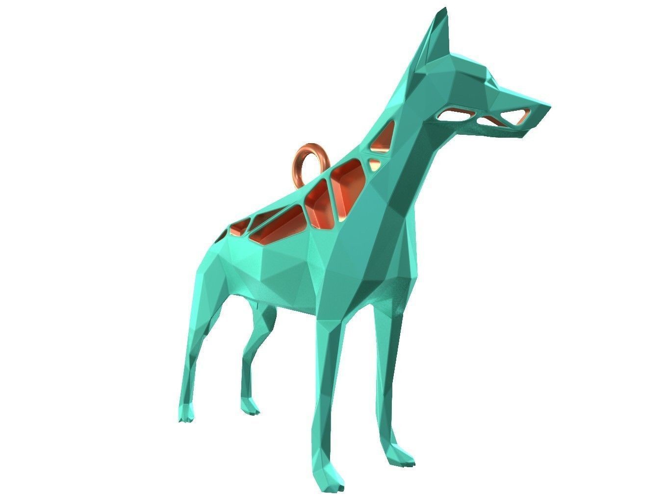 Animal Charm Doberman Pinscher Pose Pendant 3D print model_8