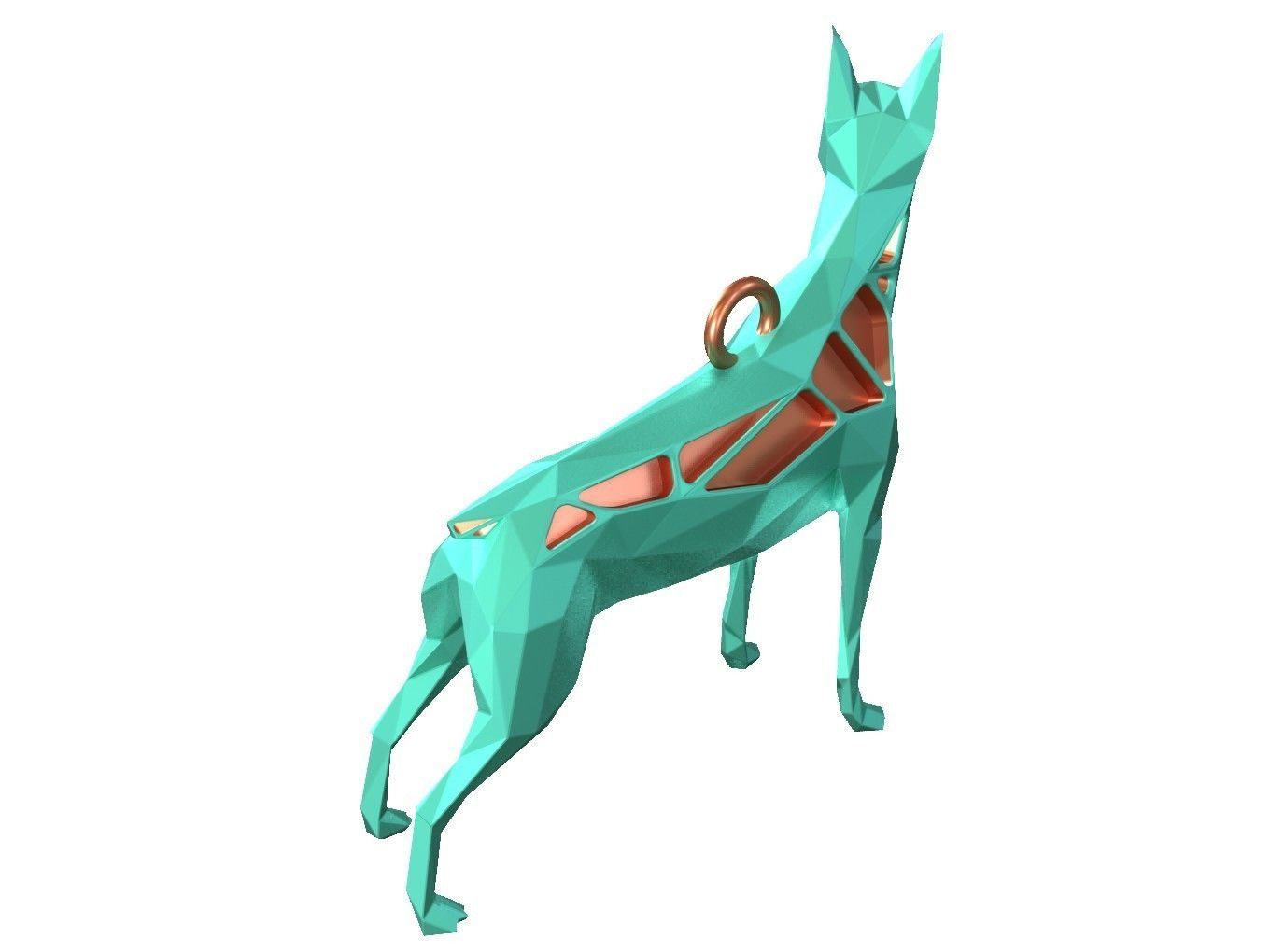Animal Charm Doberman Pinscher Pose Pendant 3D print model_4