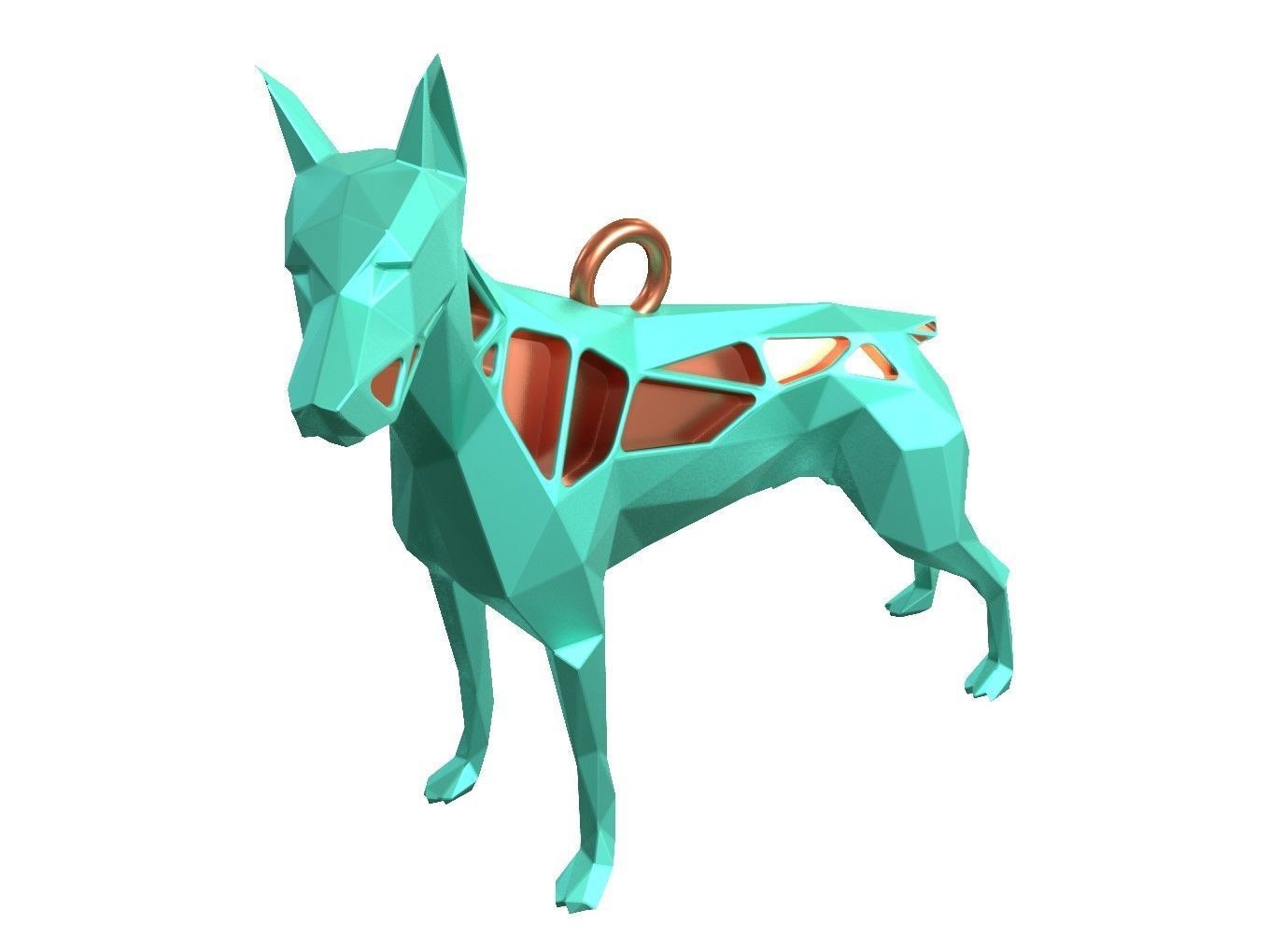 Animal Charm Doberman Pinscher Pose Pendant 3D print model_6