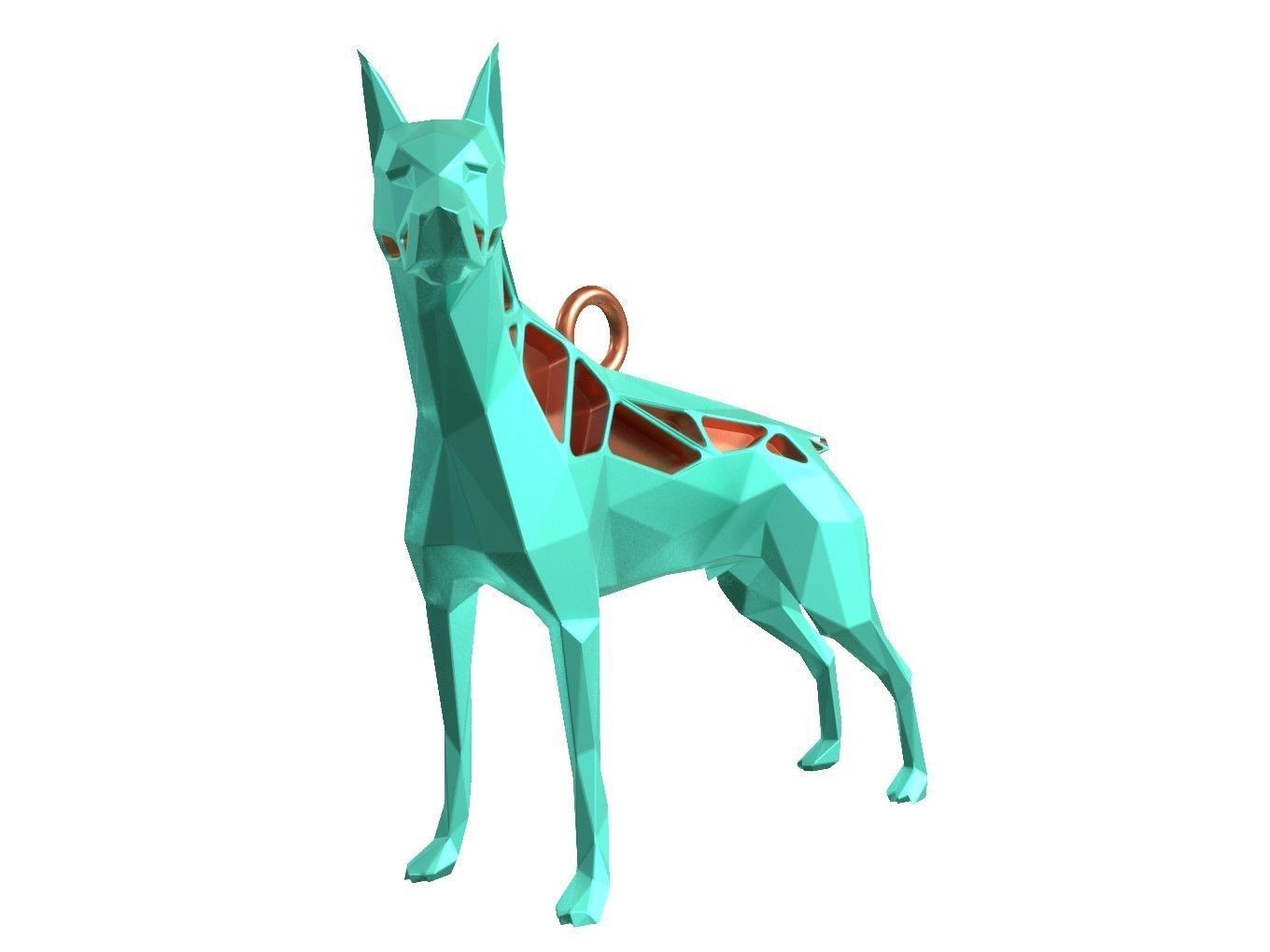 Animal Charm Doberman Pinscher Pose Pendant 3D print model_1