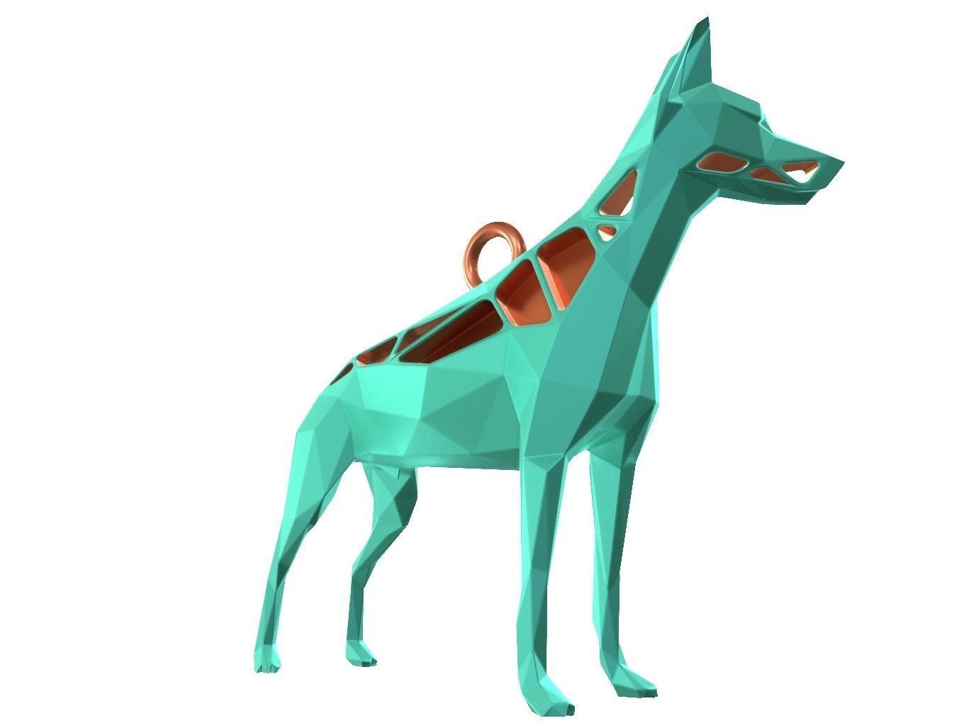 Animal Charm Doberman Pinscher Pose Pendant 3D print model_2