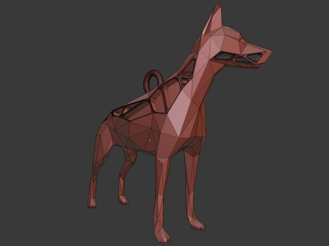 Animal Charm Doberman Pinscher Pose Pendant 3D print model_11