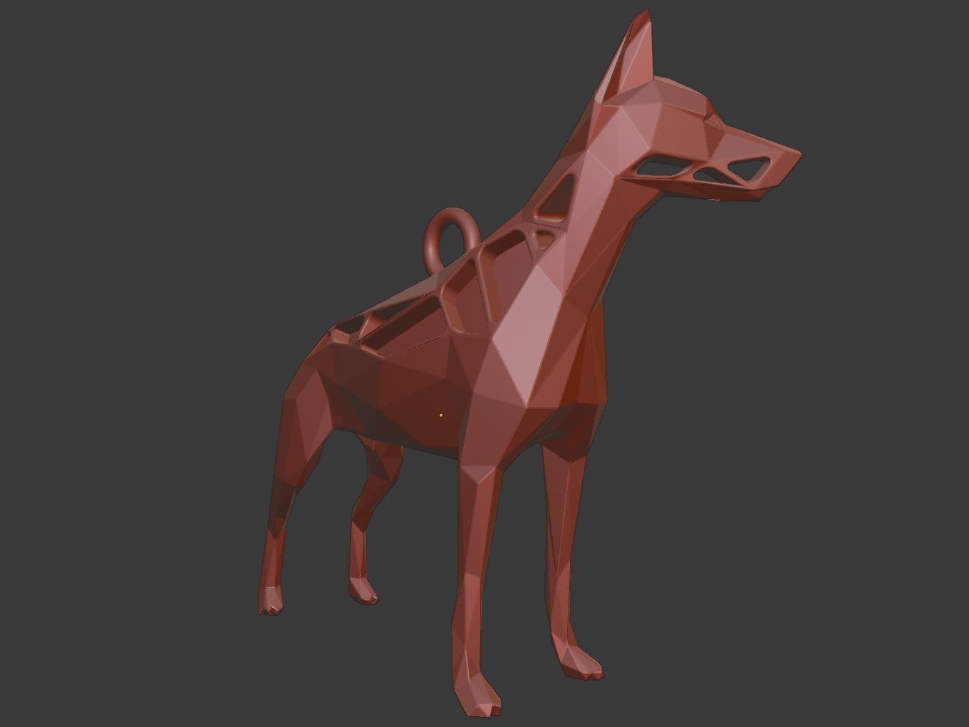 Animal Charm Doberman Pinscher Pose Pendant 3D print model_12
