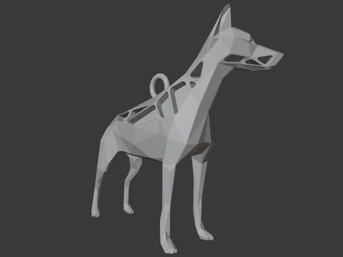 Animal Charm Doberman Pinscher Pose Pendant 3D print model_9