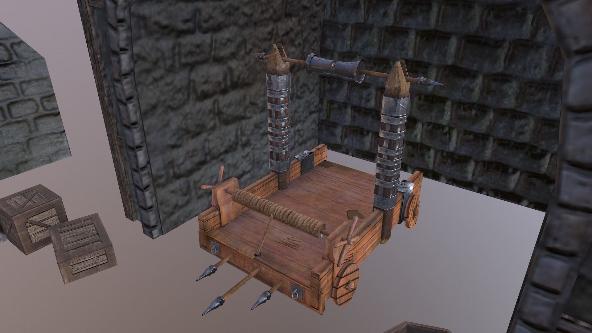  Medieval Workshop Level 5 Low-poly 3D model_16