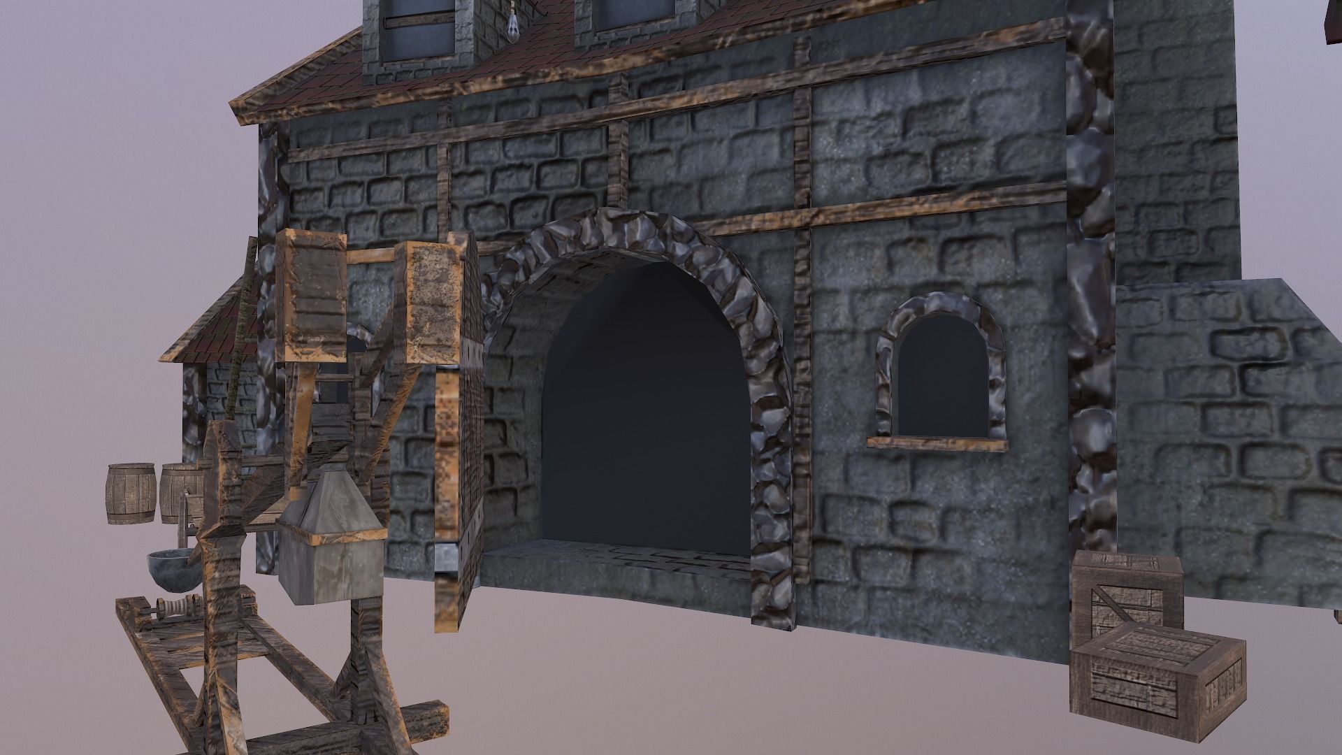  Medieval Workshop Level 5 Low-poly 3D model_11