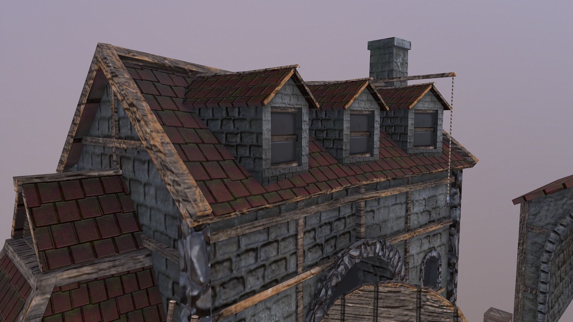  Medieval Workshop Level 5 Low-poly 3D model_10