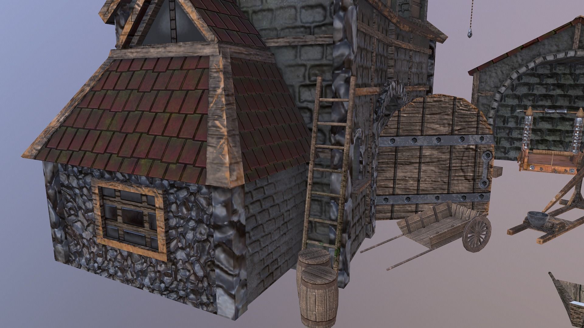  Medieval Workshop Level 5 Low-poly 3D model_9