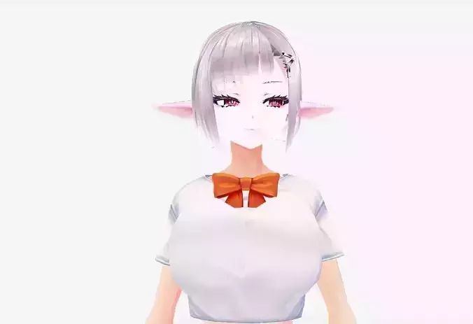 SciFi 3d anime kawaii girl character c32