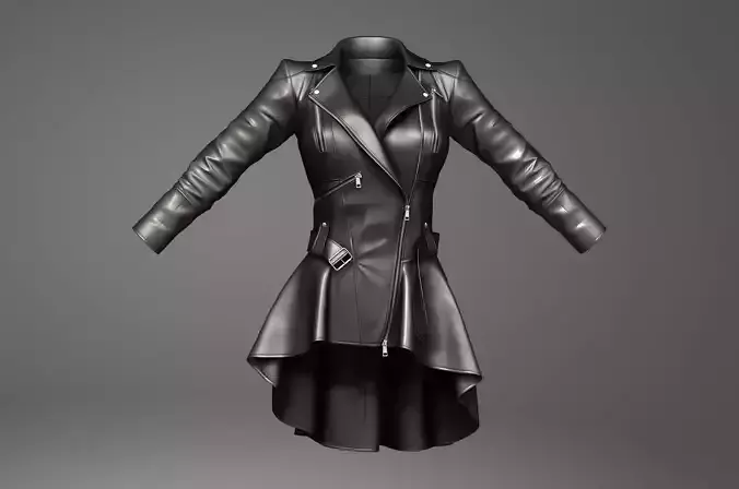 Women leather jacket model
