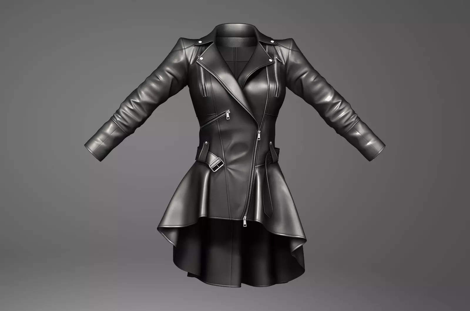 Women leather jacket model Low-poly 3D model