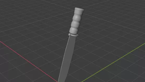 military knife  Low-poly 3D model_0