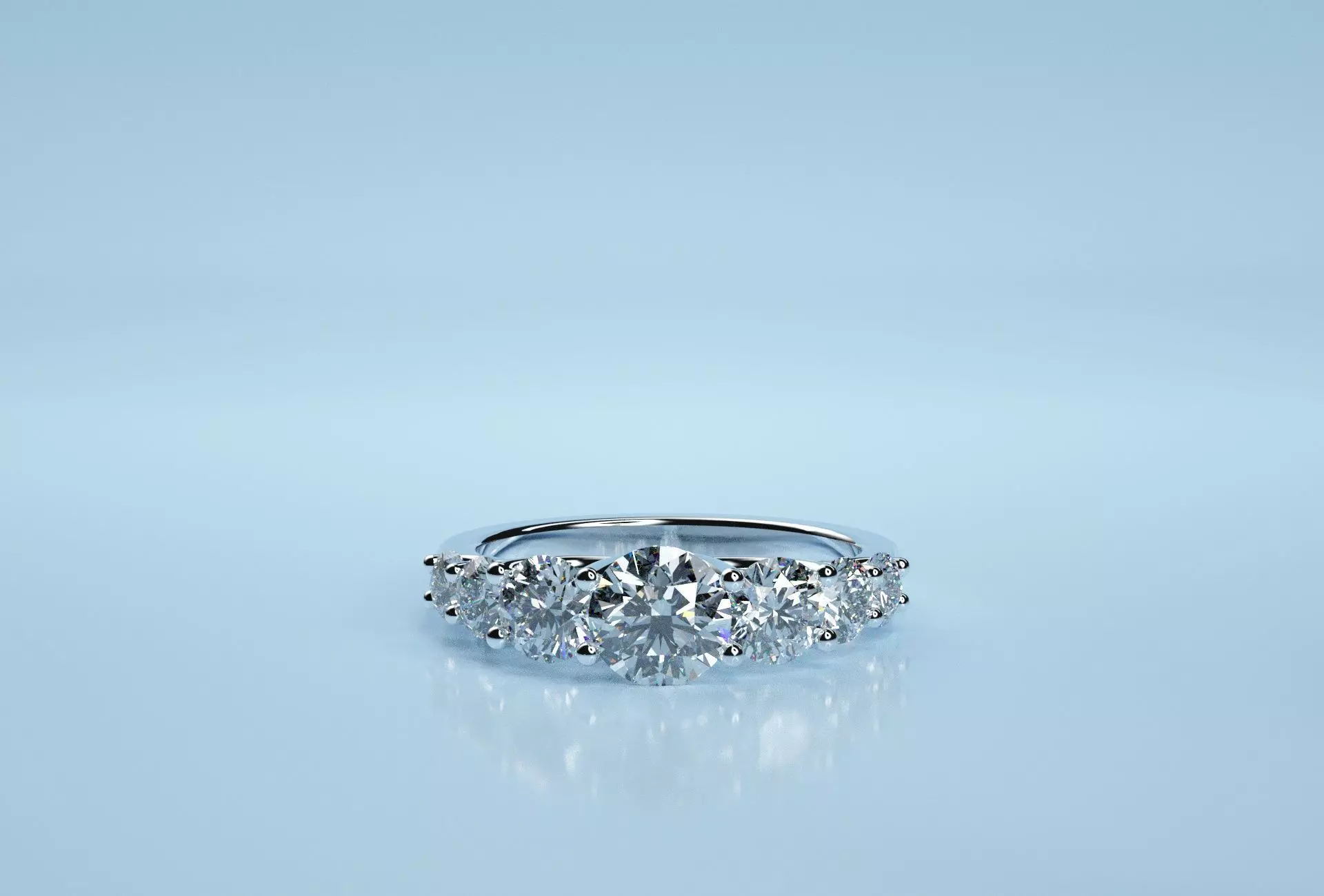 Circle 7 Stone Ring  3D print model_0