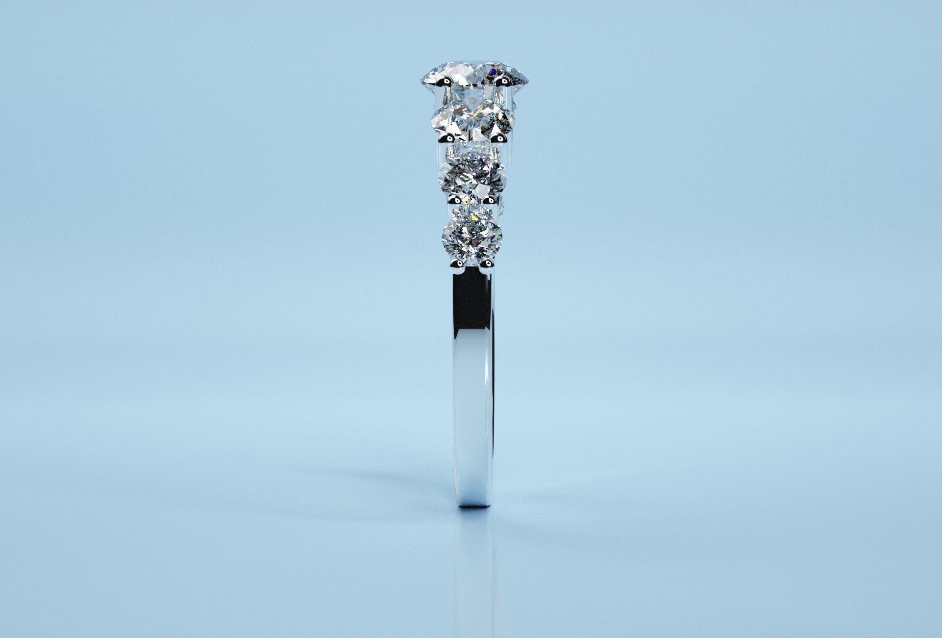 Circle 7 Stone Ring  3D print model_7