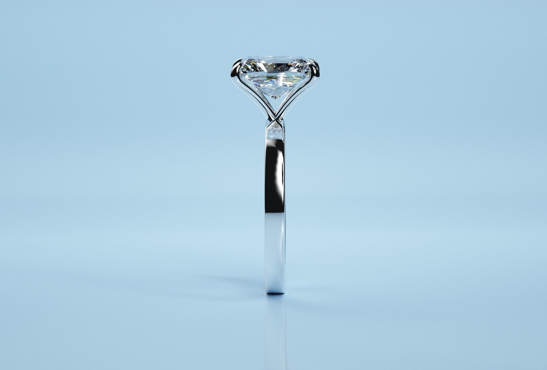 Radiant Solitaire Ring  3D print model_5