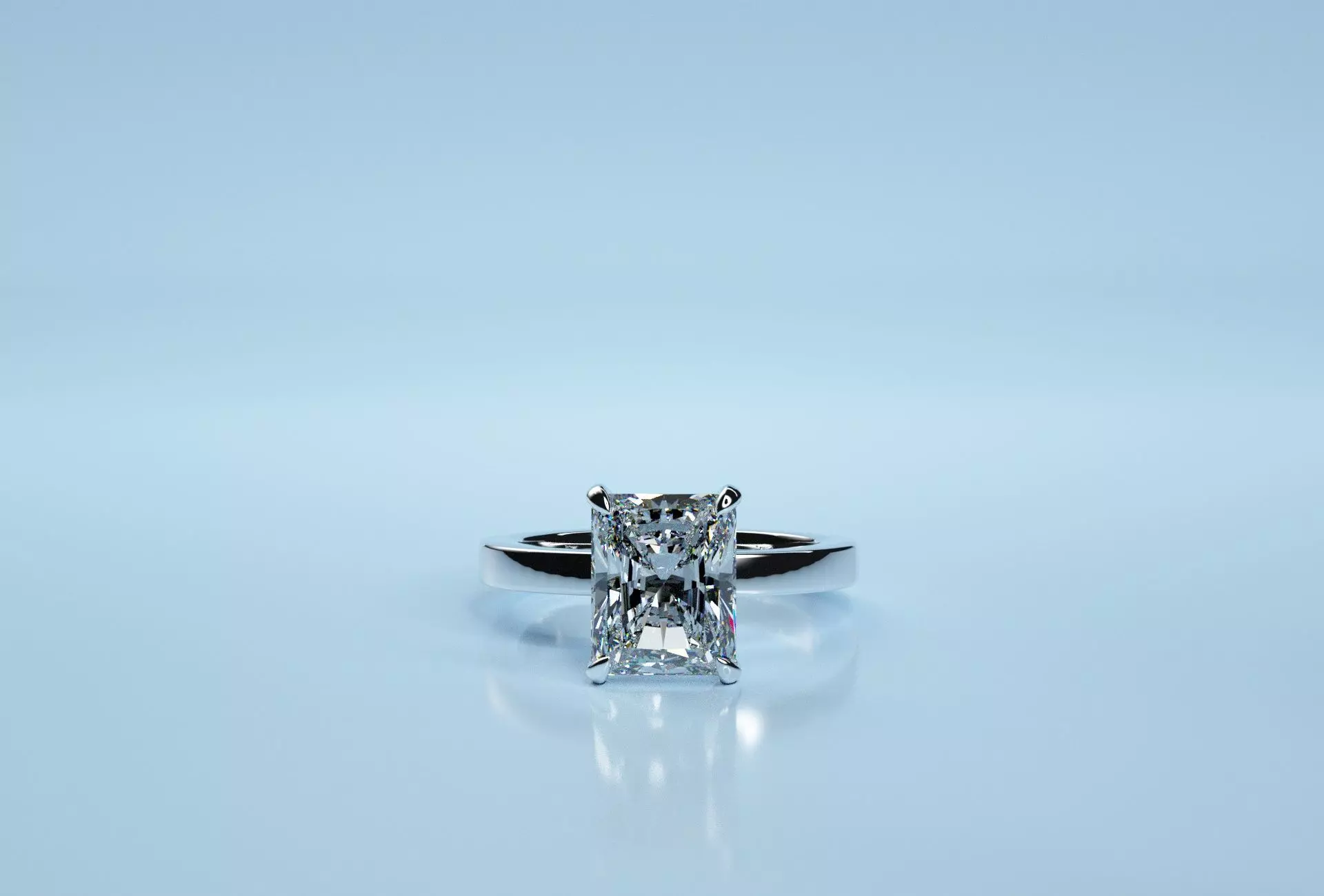 Radiant Solitaire Ring  3D print model_0