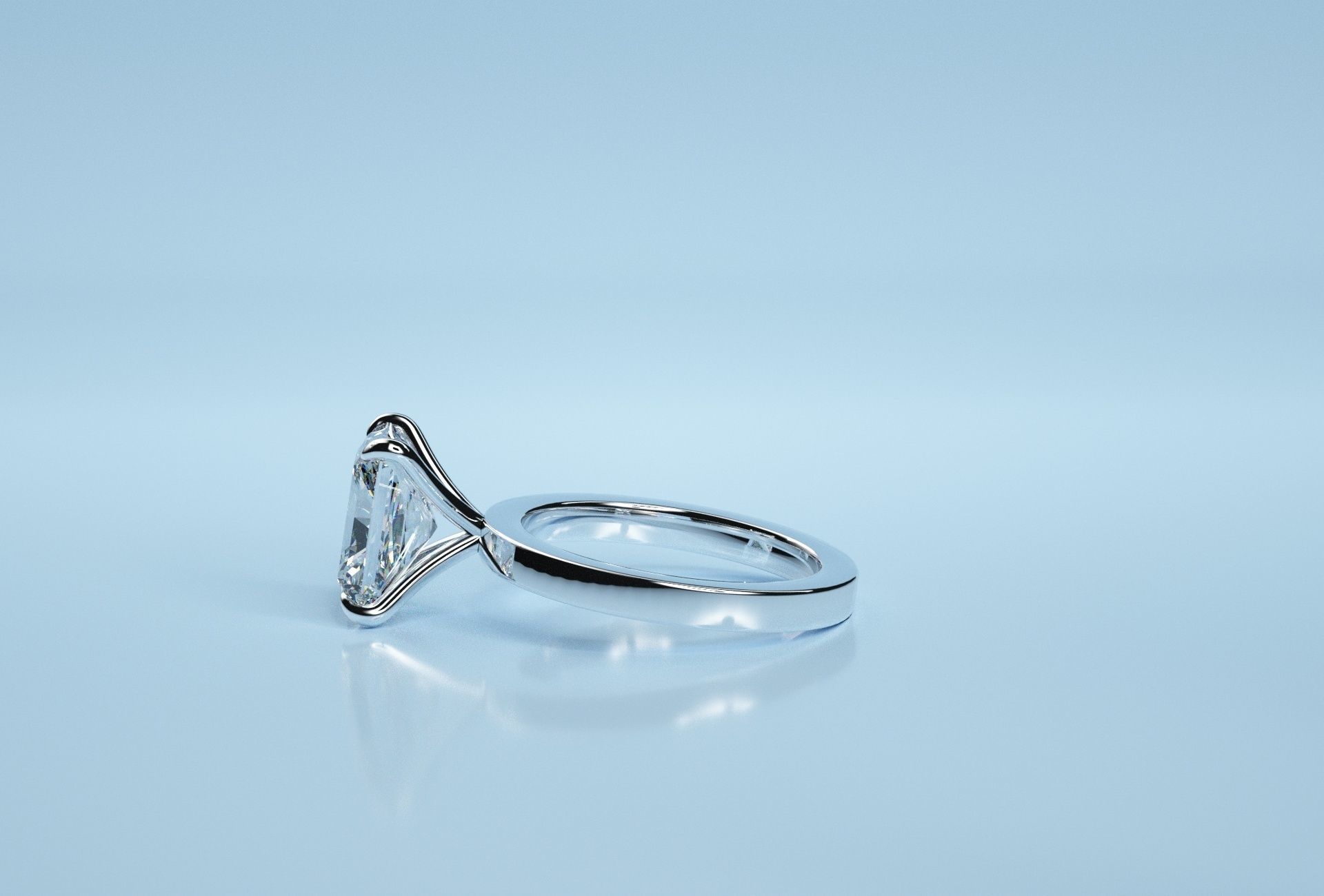 Radiant Solitaire Ring  3D print model_1
