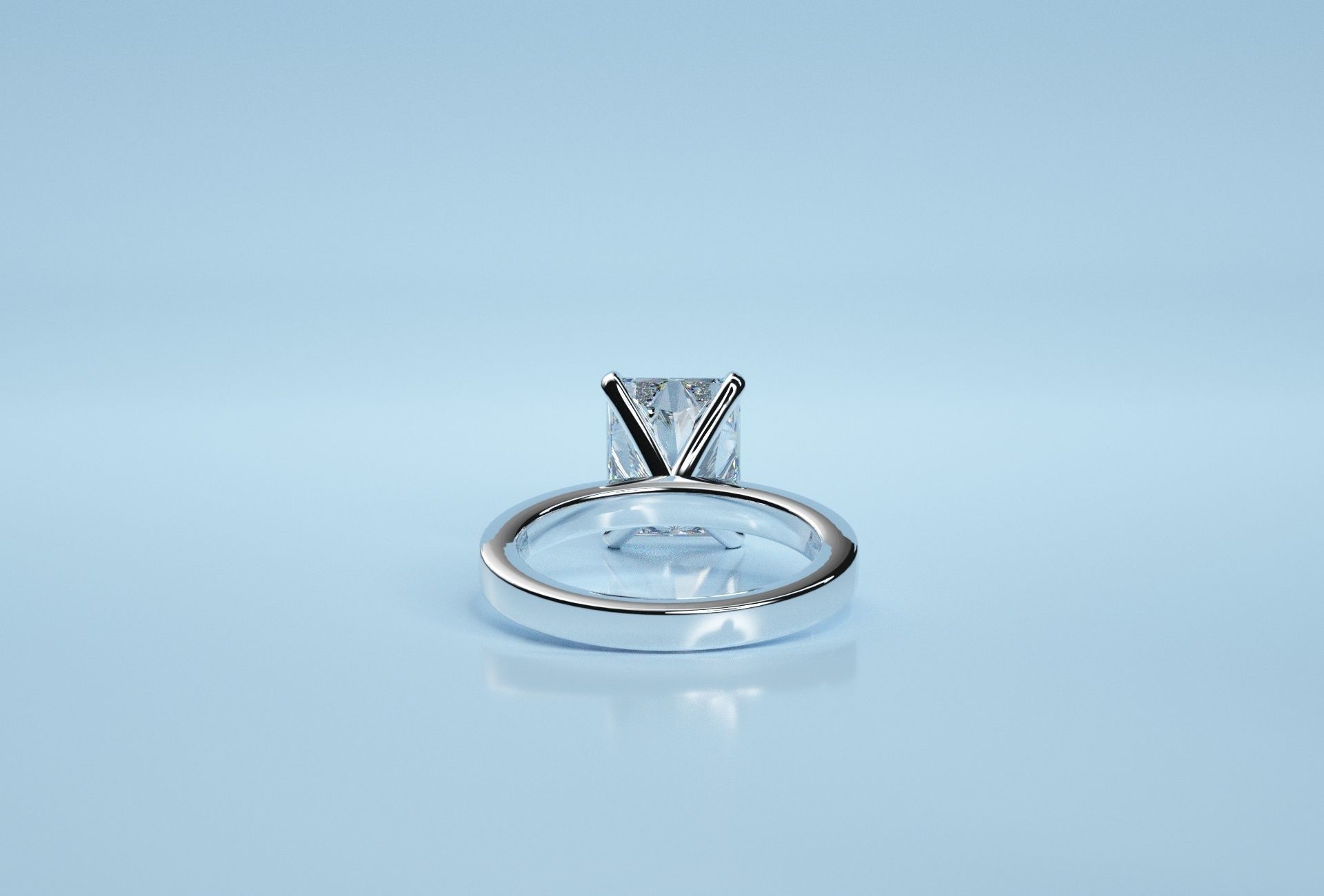 Radiant Solitaire Ring  3D print model_2