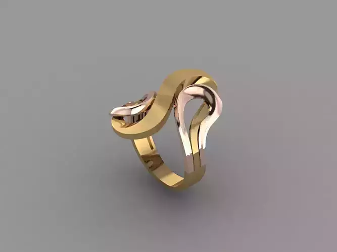 Set - Gold person ring and rose