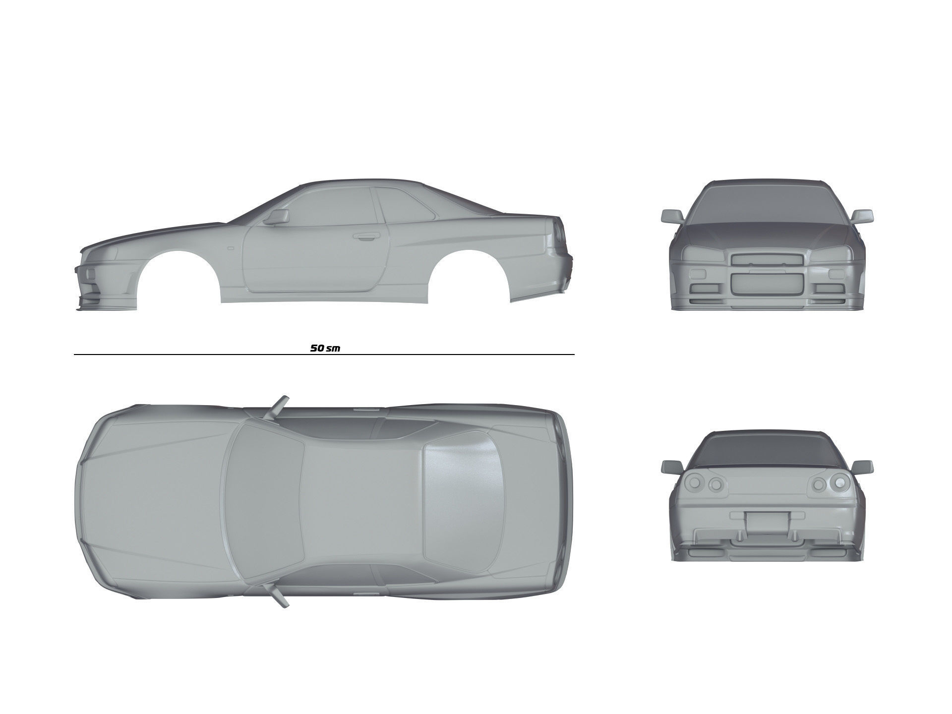 Nissan Skyline Body RC 3D print model_8