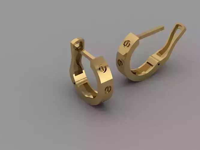 Earrings pair of gold hoop