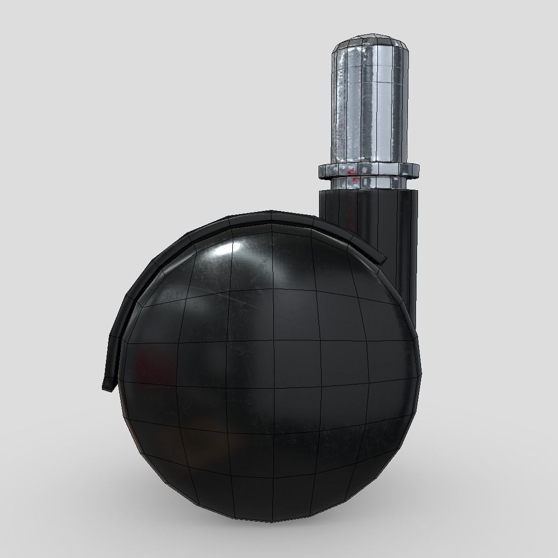 Trolley Wheel Low-poly 3D model_4