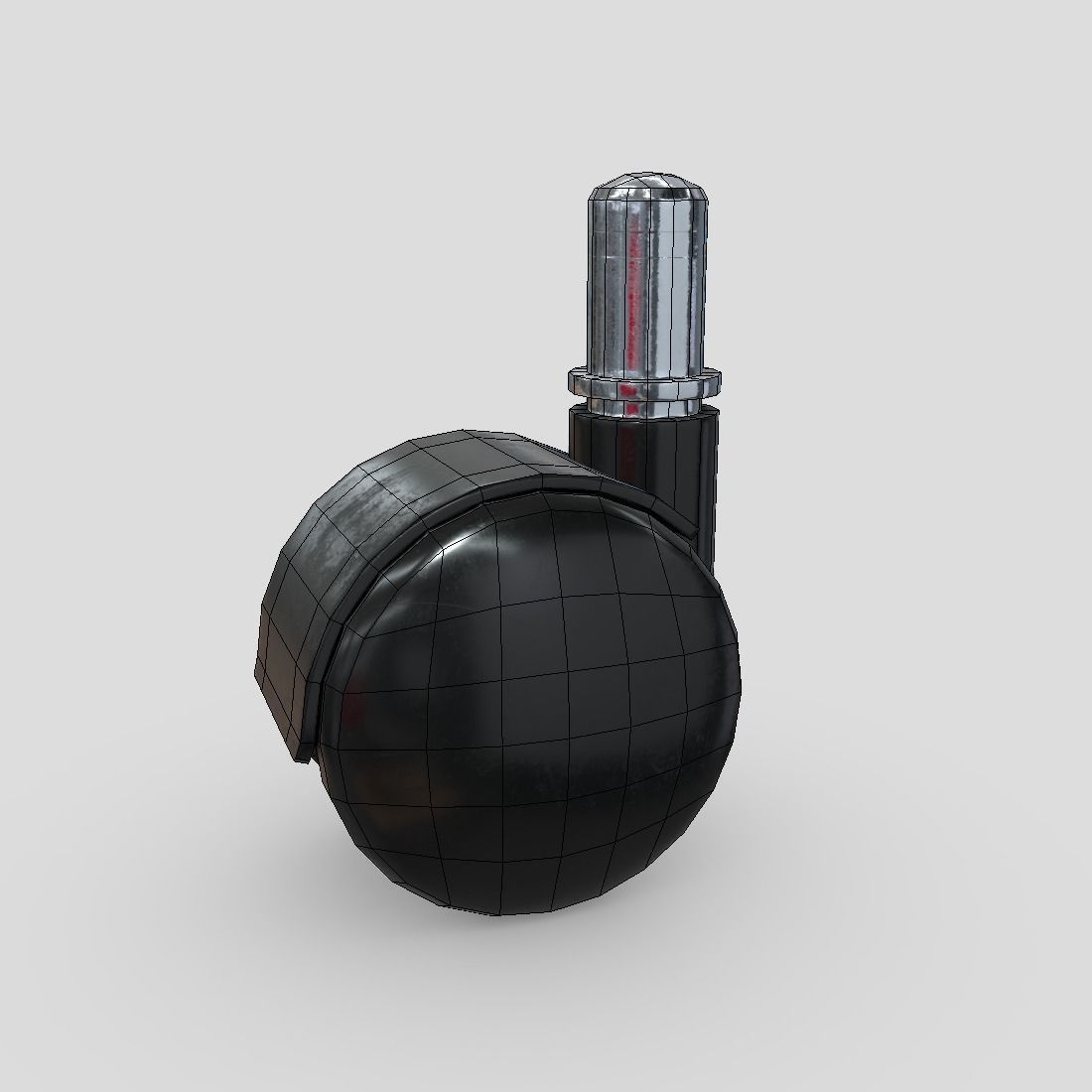 Trolley Wheel Low-poly 3D model_2