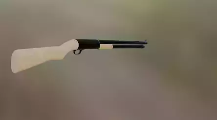 shotgun wooden in air Low-poly 3D model
