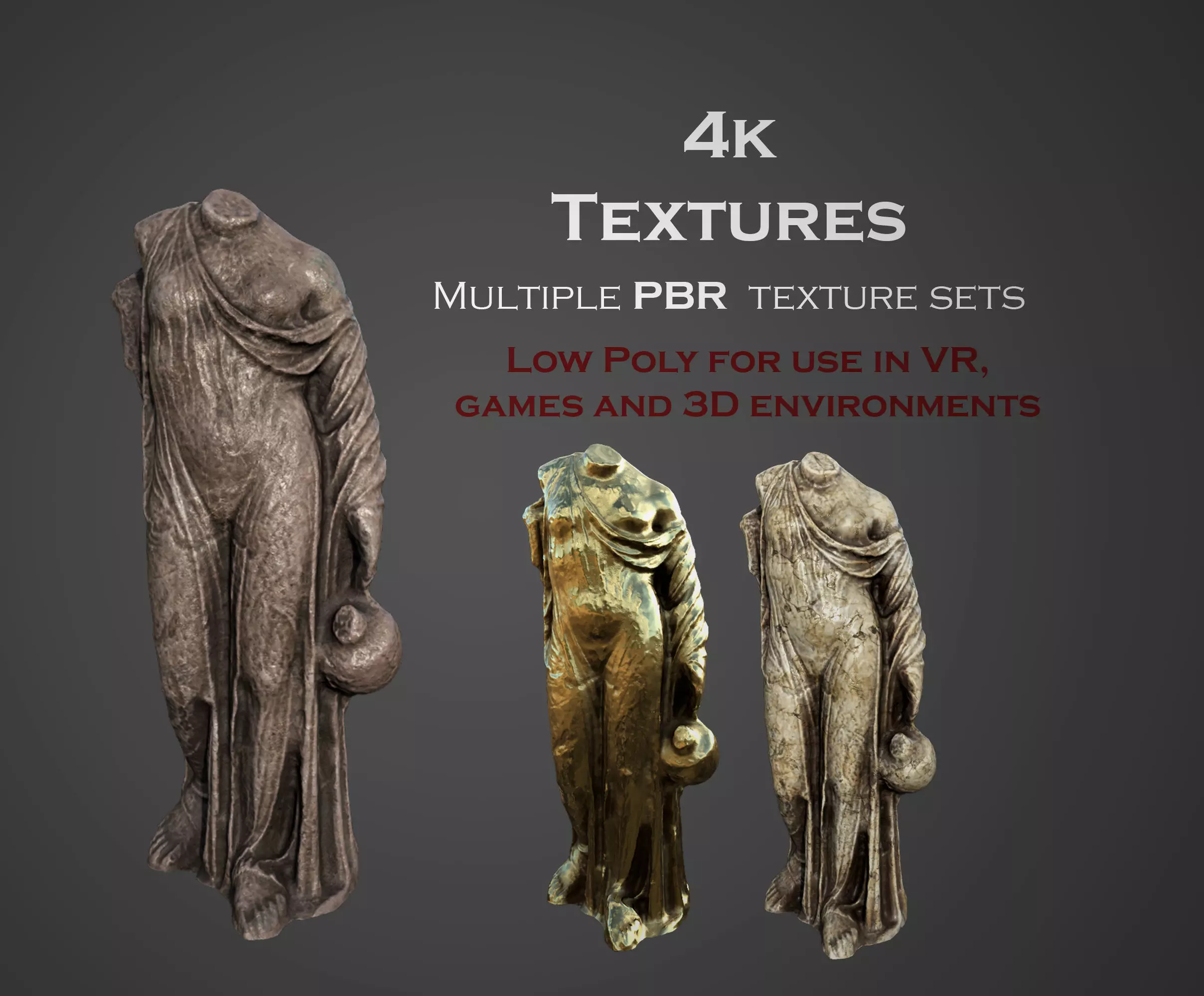 Statue of Aphrodite 4 Low-poly 3D model_0