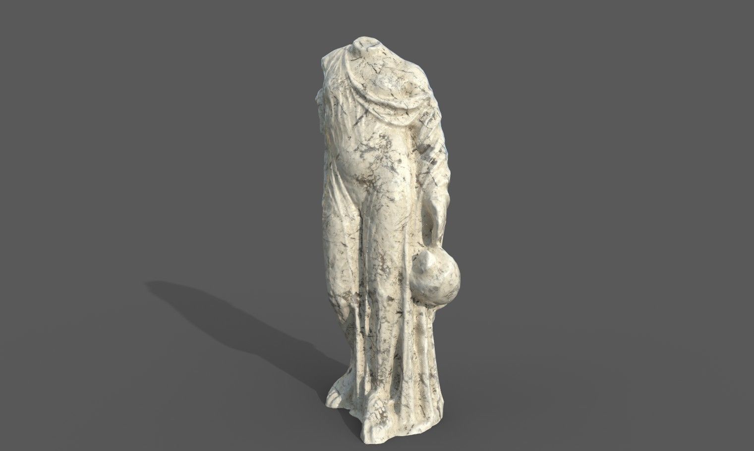 Statue of Aphrodite 4 Low-poly 3D model_19