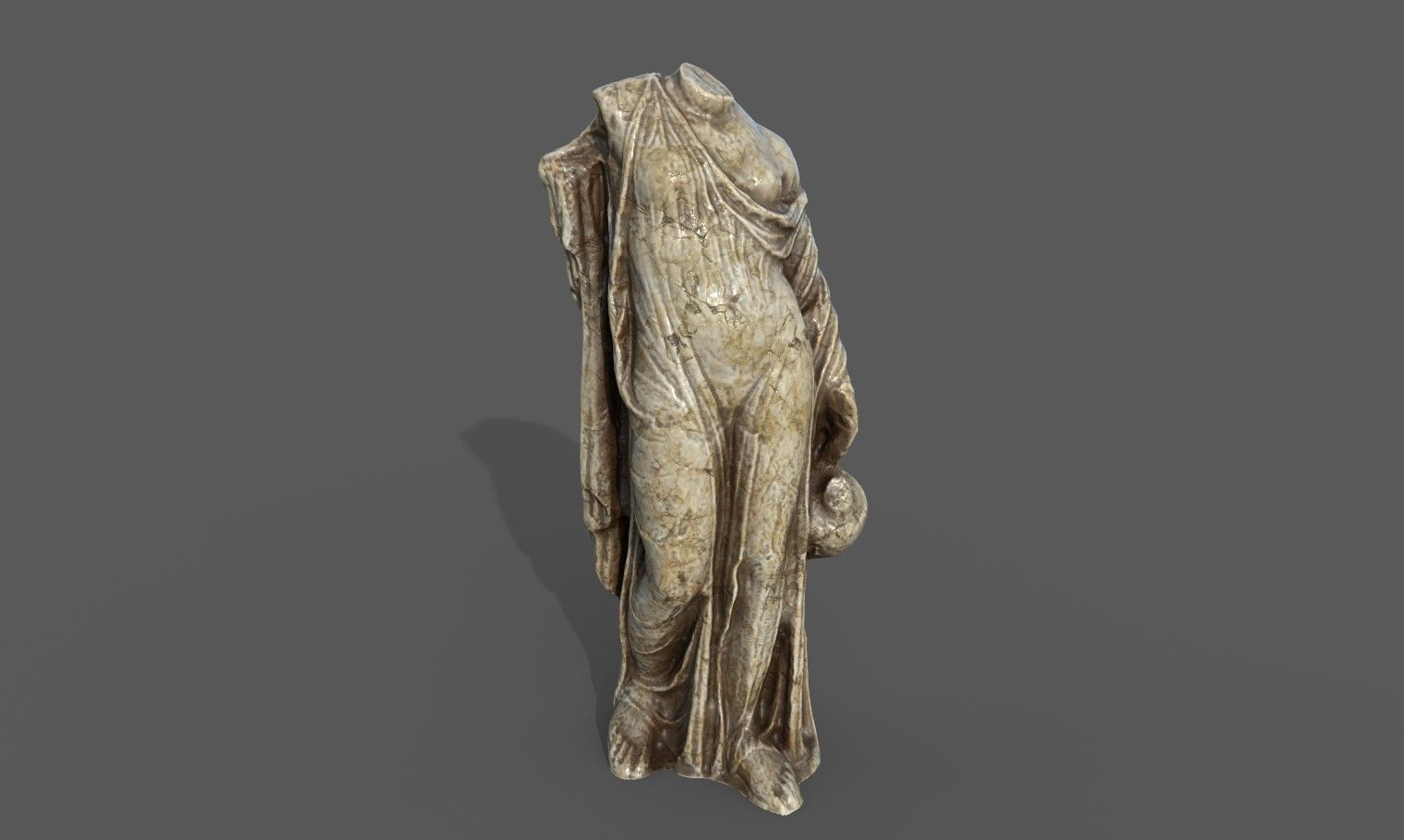 Statue of Aphrodite 4 Low-poly 3D model_9