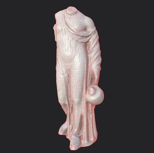 Statue of Aphrodite 4 Low-poly 3D model_29
