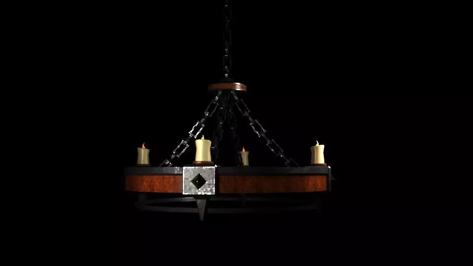 Free Old chandelier Free low-poly 3D model_0